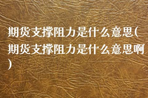期货支撑阻力是什么意思(期货支撑阻力是什么意思啊)_https://www.zztgc.com_期货直播_第1张