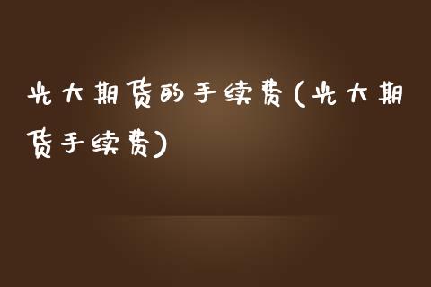 光大期货的手续费(光大期货手续费)_https://www.zztgc.com_期货入门_第1张