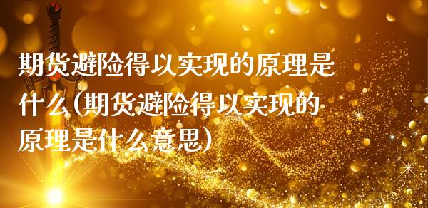 期货避险得以实现的原理是什么(期货避险得以实现的原理是什么意思)_https://www.zztgc.com_原油期货_第1张