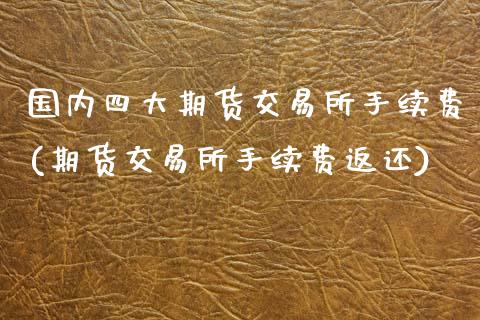 国内四大期货交易所手续费(期货交易所手续费返还)_https://www.zztgc.com_期货直播_第1张