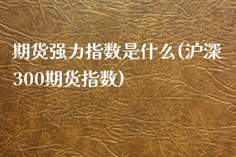 期货强力指数是什么(沪深300期货指数)_https://www.zztgc.com_原油期货_第1张