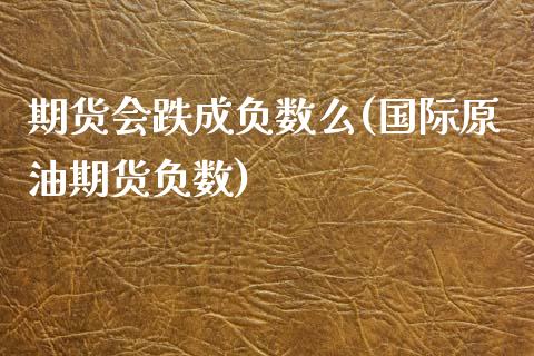 期货会跌成负数么(国际原油期货负数)_https://www.zztgc.com_期货入门_第1张