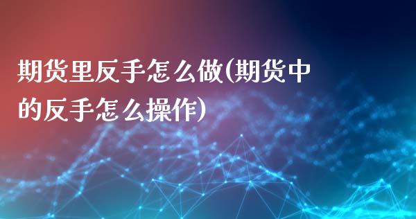 期货里反手怎么做(期货中的反手怎么操作)_https://www.zztgc.com_原油期货_第1张