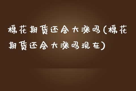 棉花期货还会大涨吗(棉花期货还会大涨吗现在)_https://www.zztgc.com_期货直播_第1张