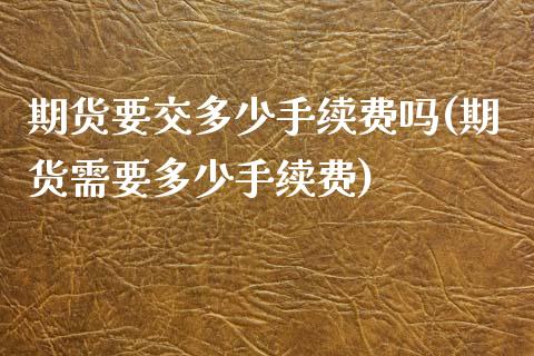 期货要交多少手续费吗(期货需要多少手续费)_https://www.zztgc.com_期货直播_第1张