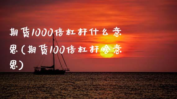 期货1000倍杠杆什么意思(期货100倍杠杆啥意思)_https://www.zztgc.com_原油期货_第1张