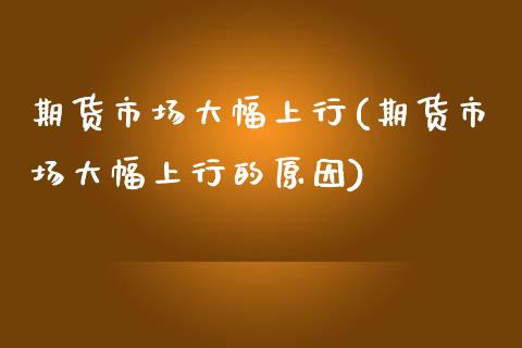 期货市场大幅上行(期货市场大幅上行的原因)_https://www.zztgc.com_期货直播_第1张