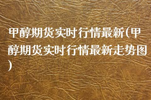 甲醇期货实时行情最新(甲醇期货实时行情最新走势图)_https://www.zztgc.com_期货入门_第1张