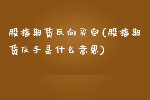 股指期货反向买空(股指期货反手是什么意思)_https://www.zztgc.com_期货行情_第1张