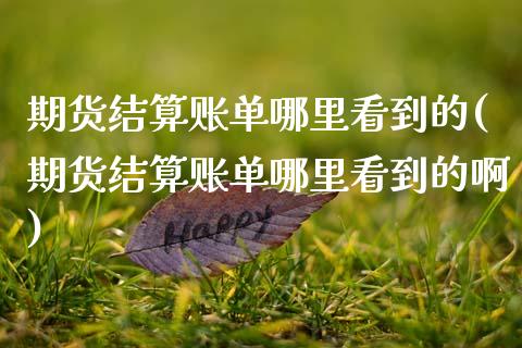 期货结算账单哪里看到的(期货结算账单哪里看到的啊)_https://www.zztgc.com_原油期货_第1张