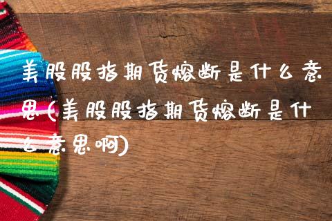 美股股指期货熔断是什么意思(美股股指期货熔断是什么意思啊)_https://www.zztgc.com_原油期货_第1张