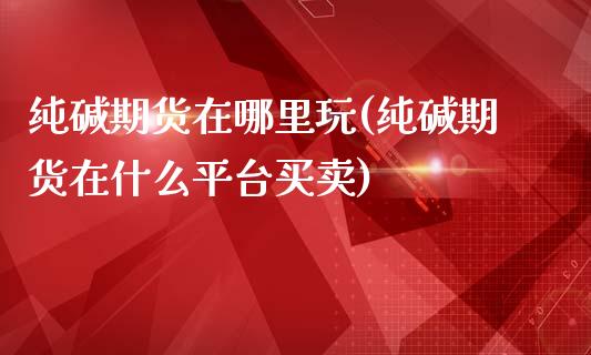 纯碱期货在哪里玩(纯碱期货在什么平台买卖)_https://www.zztgc.com_黄金期货_第1张