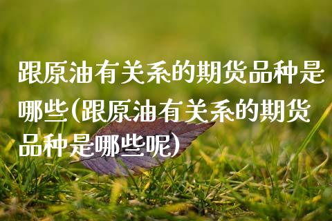 跟原油有关系的期货品种是哪些(跟原油有关系的期货品种是哪些呢)_https://www.zztgc.com_期货直播_第1张