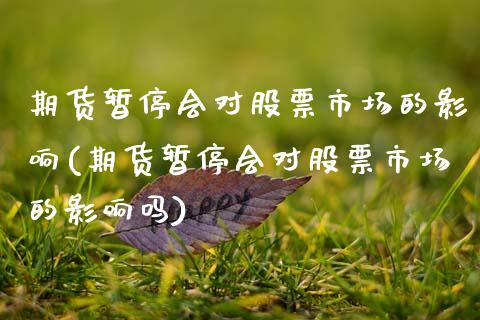 期货暂停会对股票市场的影响(期货暂停会对股票市场的影响吗)_https://www.zztgc.com_原油期货_第1张