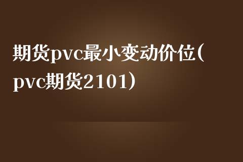 期货pvc最小变动价位(pvc期货2101)_https://www.zztgc.com_期货入门_第1张