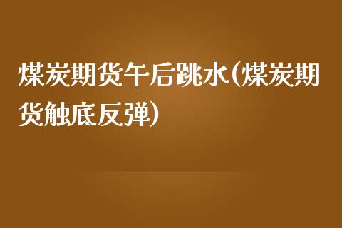 煤炭期货午后跳水(煤炭期货触底反弹)_https://www.zztgc.com_期货直播_第1张