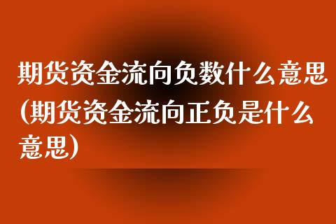 期货资金流向负数什么意思(期货资金流向正负是什么意思)_https://www.zztgc.com_期货直播_第1张