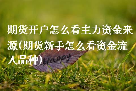 期货开户怎么看主力资金来源(期货新手怎么看资金流入品种)_https://www.zztgc.com_期货直播_第1张