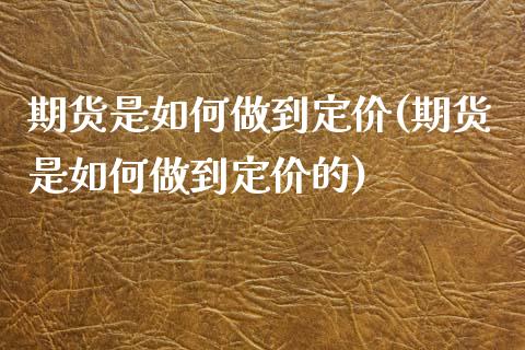 期货是如何做到定价(期货是如何做到定价的)_https://www.zztgc.com_期货行情_第1张