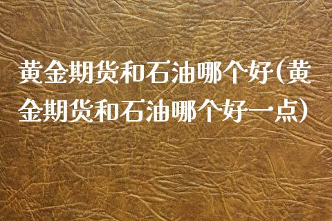 黄金期货和石油哪个好(黄金期货和石油哪个好一点)_https://www.zztgc.com_原油期货_第1张
