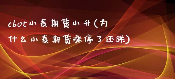 cbot小麦期货小升(为什么小麦期货涨停了还跌)_https://www.zztgc.com_期货入门_第1张