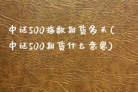 中证500指数期货多头(中证500期货什么意思)_https://www.zztgc.com_期货直播_第1张