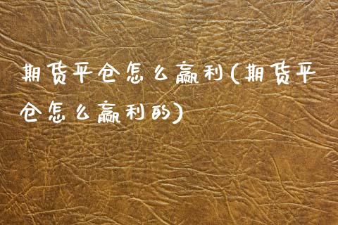 期货平仓怎么赢利(期货平仓怎么赢利的)_https://www.zztgc.com_期货行情_第1张