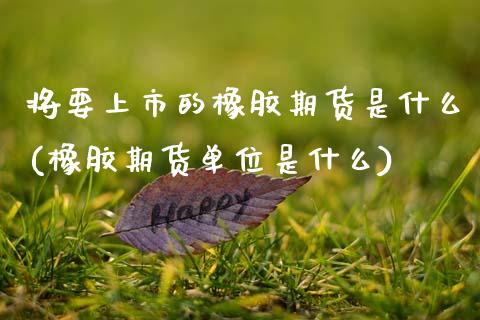 将要上市的橡胶期货是什么(橡胶期货单位是什么)_https://www.zztgc.com_黄金期货_第1张