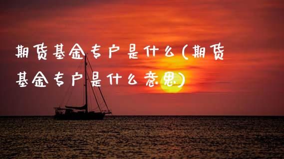 期货基金专户是什么(期货基金专户是什么意思)_https://www.zztgc.com_期货直播_第1张