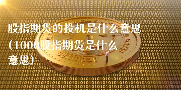 股指期货的投机是什么意思(1000股指期货是什么意思)_https://www.zztgc.com_期货直播_第1张