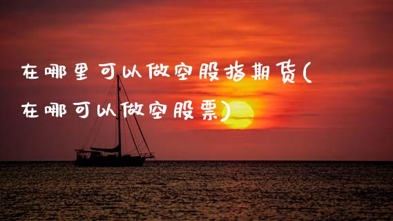 在哪里可以做空股指期货(在哪可以做空股票)_https://www.zztgc.com_原油期货_第1张