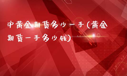 沪黄金期货多少一手(黄金期货一手多少钱)_https://www.zztgc.com_期货行情_第1张