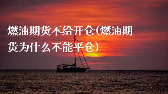 燃油期货不给开仓(燃油期货为什么不能平仓)_https://www.zztgc.com_黄金期货_第1张