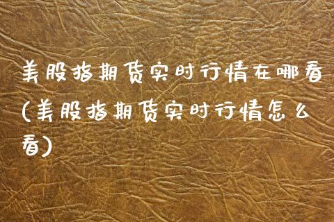 美股指期货实时行情在哪看(美股指期货实时行情怎么看)_https://www.zztgc.com_期货直播_第1张