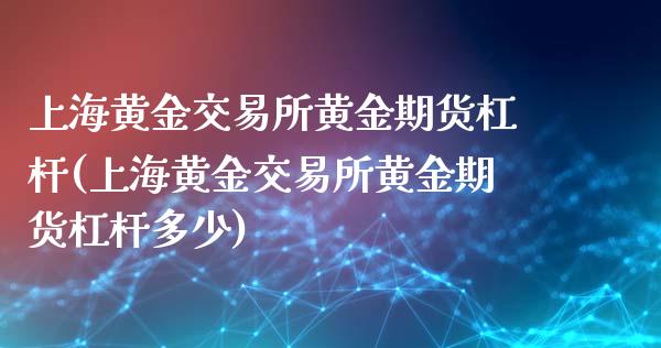 上海黄金交易所黄金期货杠杆(上海黄金交易所黄金期货杠杆多少)_https://www.zztgc.com_期货行情_第1张