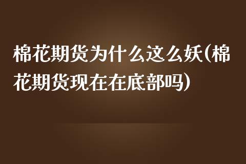棉花期货为什么这么妖(棉花期货现在在底部吗)_https://www.zztgc.com_期货入门_第1张