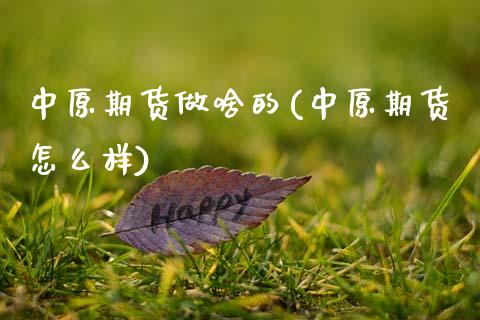中原期货做啥的(中原期货怎么样)_https://www.zztgc.com_原油期货_第1张