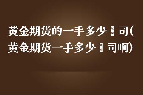 黄金期货的一手多少盎司(黄金期货一手多少盎司啊)_https://www.zztgc.com_期货行情_第1张