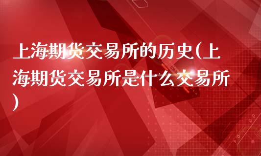 上海期货交易所的历史(上海期货交易所是什么交易所)_https://www.zztgc.com_期货直播_第1张
