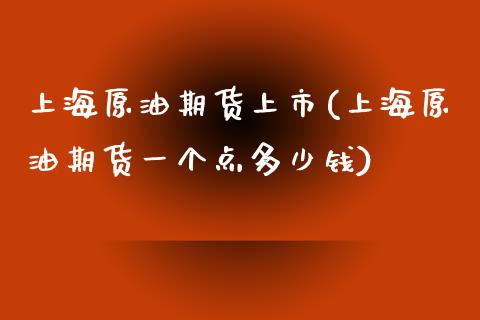 上海原油期货上市(上海原油期货一个点多少钱)_https://www.zztgc.com_期货入门_第1张