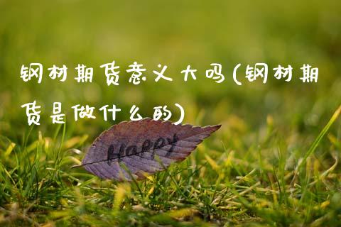 钢材期货意义大吗(钢材期货是做什么的)_https://www.zztgc.com_期货行情_第1张