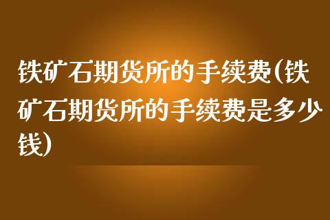 铁矿石期货所的手续费(铁矿石期货所的手续费是多少钱)_https://www.zztgc.com_期货入门_第1张