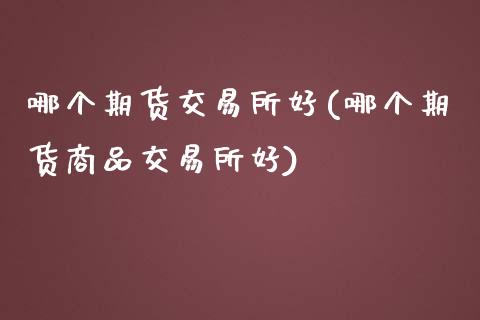 哪个期货交易所好(哪个期货商品交易所好)_https://www.zztgc.com_期货直播_第1张