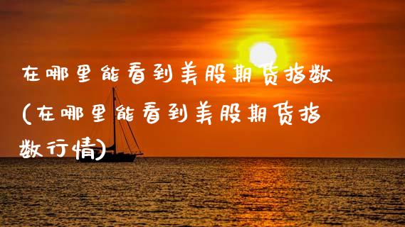 在哪里能看到美股期货指数(在哪里能看到美股期货指数行情)_https://www.zztgc.com_期货入门_第1张
