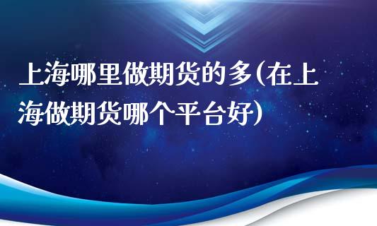 上海哪里做期货的多(在上海做期货哪个平台好)_https://www.zztgc.com_原油期货_第1张