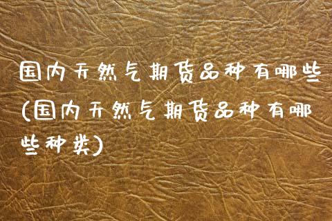 国内天然气期货品种有哪些(国内天然气期货品种有哪些种类)_https://www.zztgc.com_黄金期货_第1张