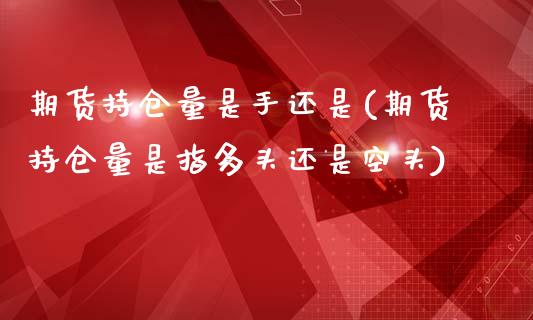 期货持仓量是手还是(期货持仓量是指多头还是空头)_https://www.zztgc.com_期货行情_第1张