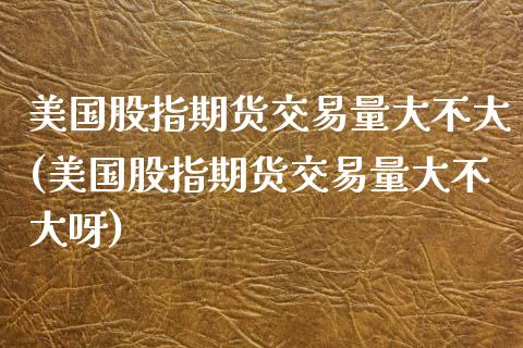 美国股指期货交易量大不大(美国股指期货交易量大不大呀)_https://www.zztgc.com_原油期货_第1张