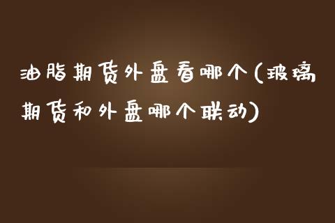油脂期货外盘看哪个(玻璃期货和外盘哪个联动)_https://www.zztgc.com_期货入门_第1张
