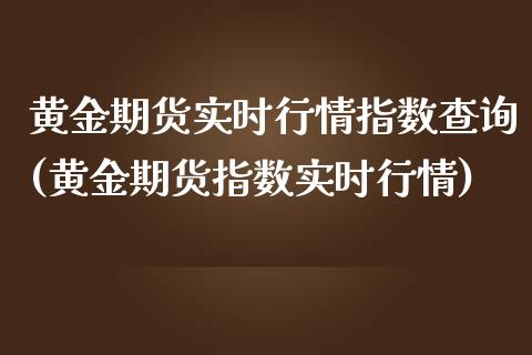 黄金期货实时行情指数查询(黄金期货指数实时行情)_https://www.zztgc.com_期货直播_第1张
